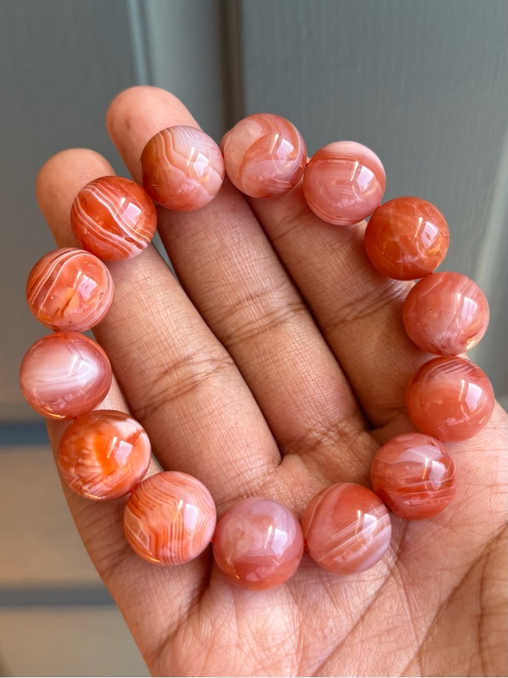 Nanhong Agate Crystal Bracelet 15.5mm